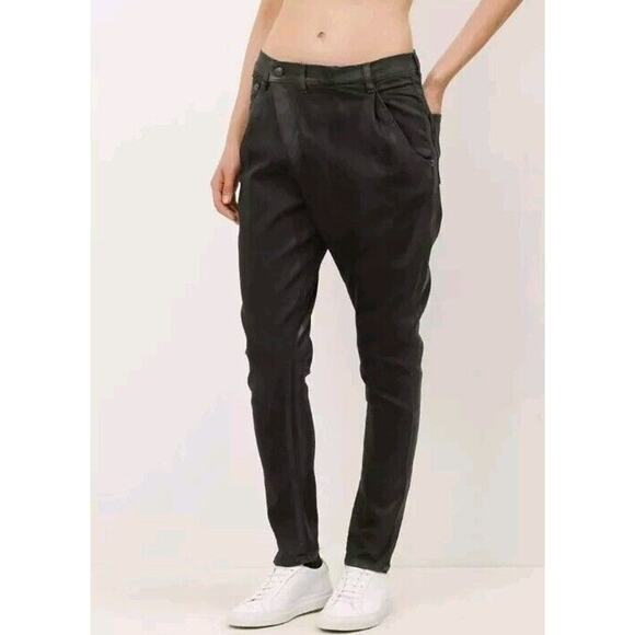 R13 X-Over In Waxed Black Jeans Sz 26 Made in Italy Cross over R13WM0035-01 - - Picture 1 of 13